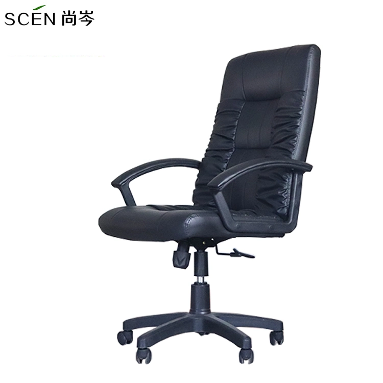 Durable Yellow High Back PU Leather Boss Swivel Chair 350mm Luxury Chrome Metal Base