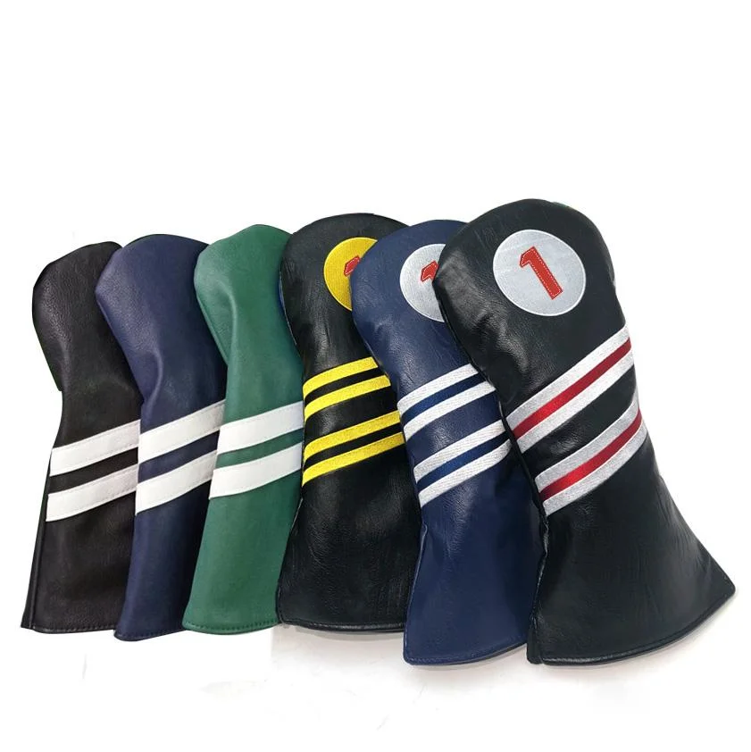 Wholesale PU Leather Custom Golf Fairway Wood Headcover Set